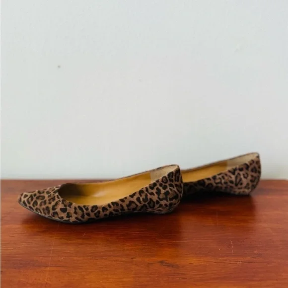 Stuart Weitzman leopard print low wedge heel shoes sz 8 m - Picture 6 of 9